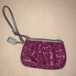 Purple Coach Wristlet
